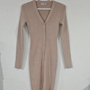 Fashion Nova Dress Sweater Size Small, Tan